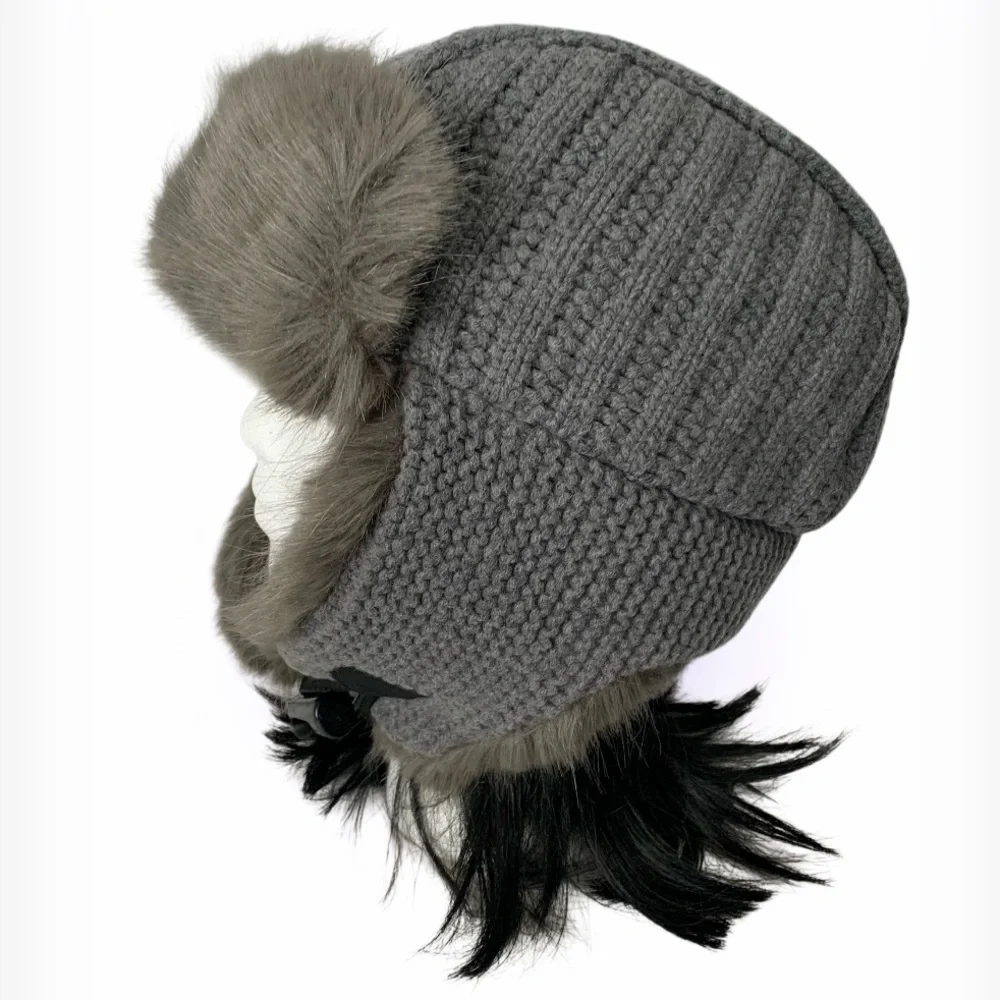 RH Faux Fur Cashmere Blend Knit Hat